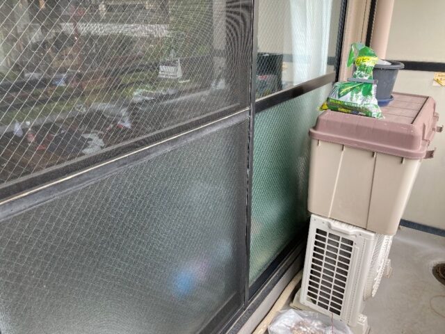 ベランダ掃き出し窓の霞菱ワイヤー交換|東京都の施工写真